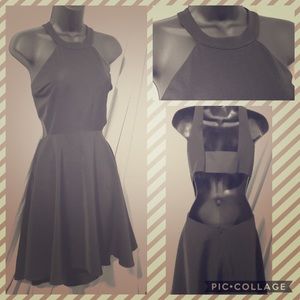 Express A-line Little Black Cut-Out Dress